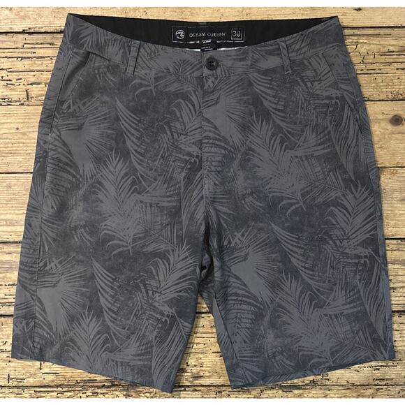 Ocean Current Men’s Gray Palm Print Relaxed Shorts Size 30 - Picture 1 of 10